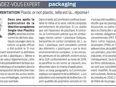 REGLEMENTATION  : Plastique or NOT Plastique ?