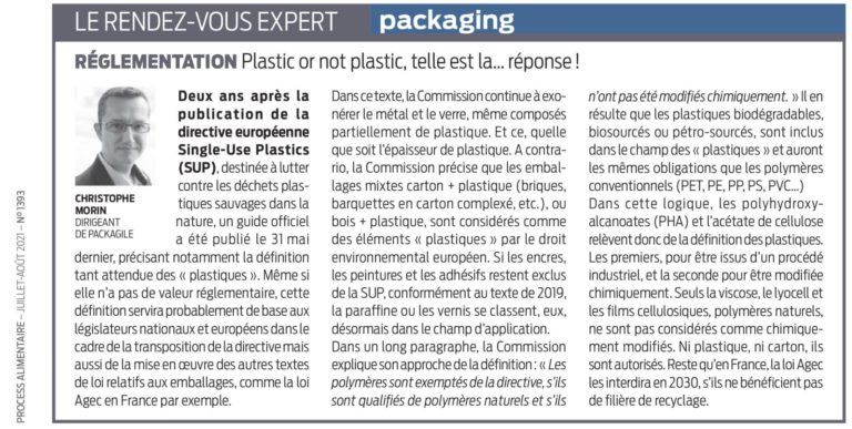 REGLEMENTATION  : Plastique or NOT Plastique ?