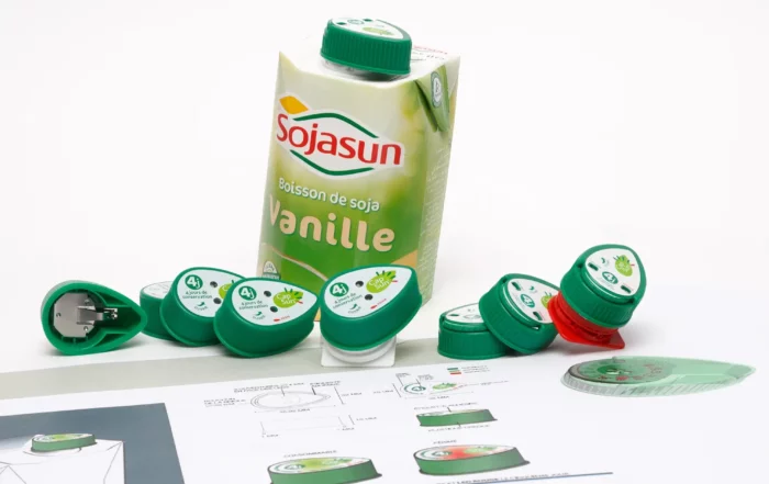 Photo de l'innovation "Bouchon dateur" avec la marque Sojasun